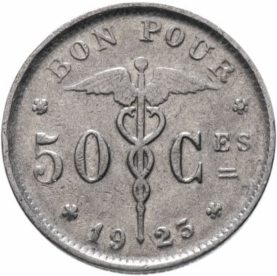 купить Бельгия 50 сантим 1922-1933 французская версия (Belgique) (VF-XF)
