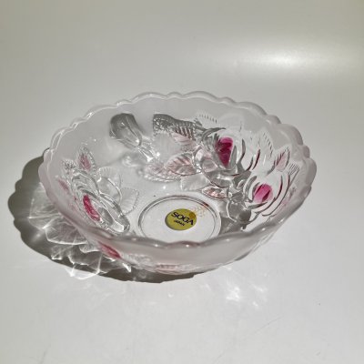 купить Конфетница (блюдце) "Роза" с цветочным декором, стекло, Soga Glass, Япония, 2000-2010 гг.