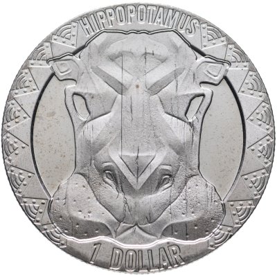 купить Сьерра-Леоне 1 доллар 2022 "Дикая пятерка - Гиппопотам"