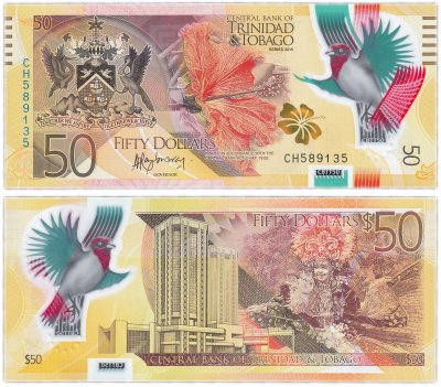 купить Тринидад и Тобаго 50 долларов 2015 (Pick 59) пластик