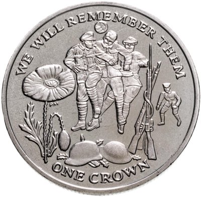 купить Остров Мэн 1 крона (crown) 2014 "100 лет Первой Мировой войне. Футбол"