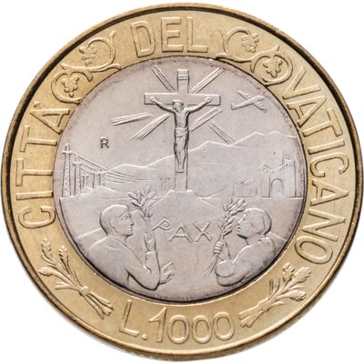 купить Ватикан 1000 лир 1999 Папа Иоанн Павел II (km311)