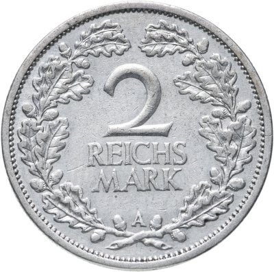 купить Германия, Веймарская Республика 2 рейхсмарки 1926 A - Берлин