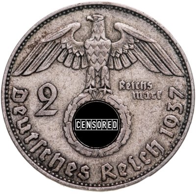 купить Германия (Третий Рейх) 2 рейхсмарки 1937, знак монетного двора: "D" - Мюнхен