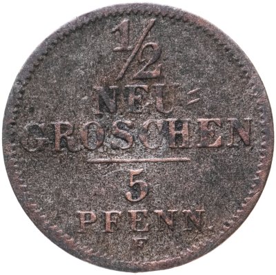 купить Германия, Саксония 1/2 нового гроша 1853