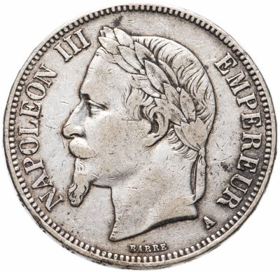 купить Франция 5 франков 1868 год