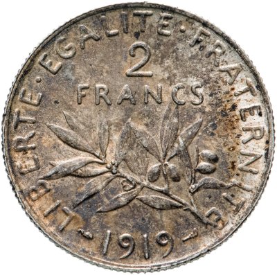 купить Франция 2 франка (francs) 1919