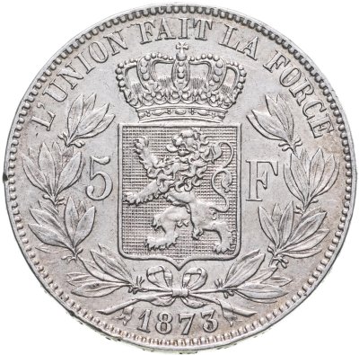 купить Бельгия 5 франков (francs) 1873