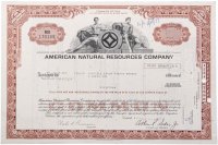 купить Акция США AMERICAN NATURAL RESOURCES COMPANY, 1977 г.