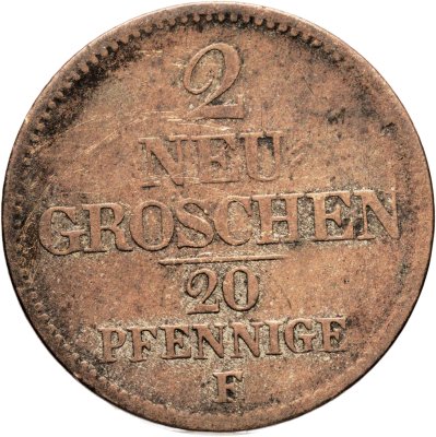 купить Германия, Саксония 2 новых гроша - 20 пфеннигов 1856