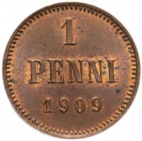 Купить 1 пенни (penni) 1909, монета для Финляндии