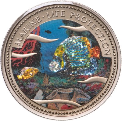 купить Палау 1 доллар 2001 "Подводный мир - Вымирающие виды - Рыба type 1"