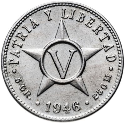 купить Куба 5 сентаво (centavos) 1946