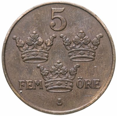 купить Швеция 5 эре (ore) 1915