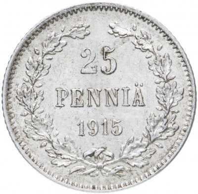купить 25 пенни 1915 S, монета для Финляндии