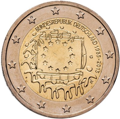 купить Германия 2 евро (euro) 2015 G "25 лет объединению Германии"