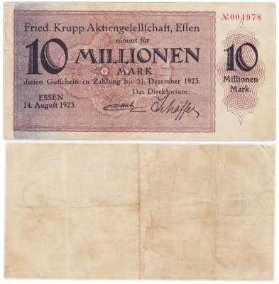 купить Германия 10000000 марок 1923 год.. Эссен Essen