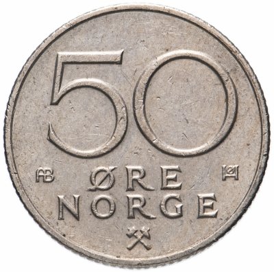купить Норвегия 50 эре (ore) 1974-1996, случайная дата
