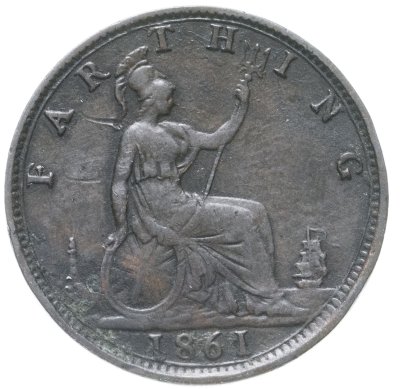 купить Великобритания 1 фартинг (farthing) 1861