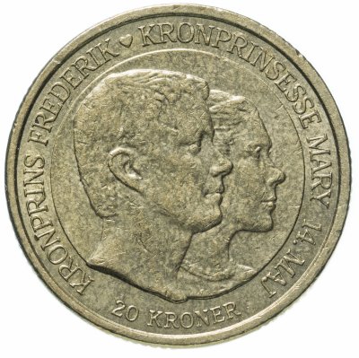купить Дания 20 крон 2004 "Свадьба Принца Фредерика и Мисс Мэри Дональдсон"