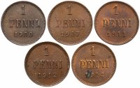 Купить Набор из 5 монет 1900-1914, для Финляндии