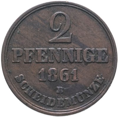 купить Германия, Ганновер 2 пфеннига 1861