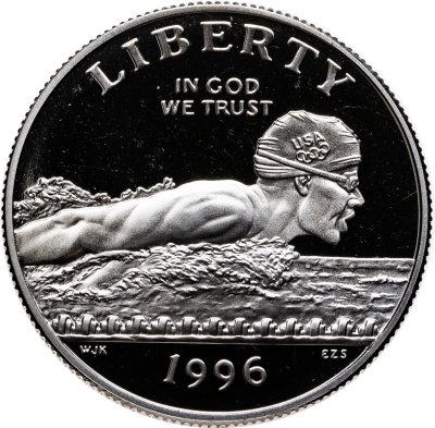 купить США 50 центов (1/2 доллара, half dollar) 1996 S "XXVI летние Олимпийские Игры, Атланта 1996 - Плавание"