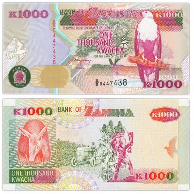 купить Замбия 1000 квача 1992
