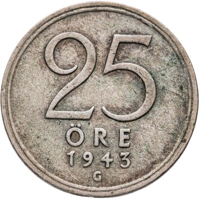 купить Швеция 25 эре (ore) 1943