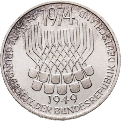 купить Германия (ФРГ) 5 марок 1974 "25 лет со дня принятия конституции ФРГ"