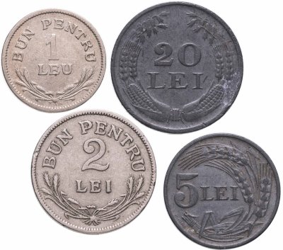 купить Румыния набор из 4 монет 1924-1943
