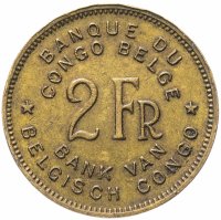 купить Бельгийское Конго 2 франка (francs) 1947