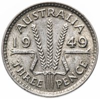 купить Австралия 3 пенса (pence) 1949-1952