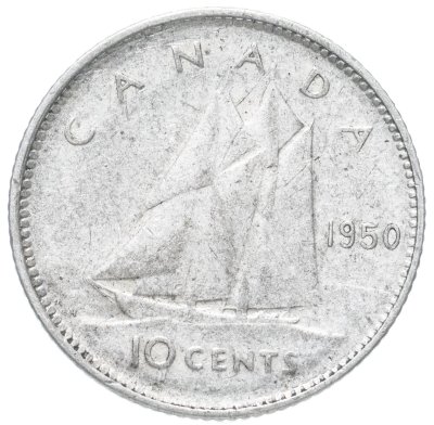купить Канада 10 центов (cents) 1950