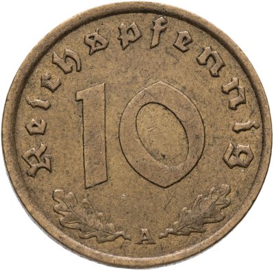 купить Германия, Третий рейх 10 рейхспфеннигов (reichspfennig) 1939