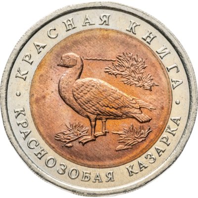 купить 10 рублей 1992 ЛМД краснозобая казарка