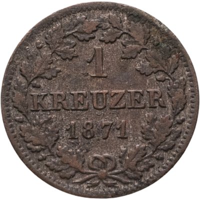 купить Германия, Бавария 1 крейцер 1871