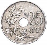 Купить Бельгия 25 сантимов 1921-1929 (случайный год) надпись на голландском