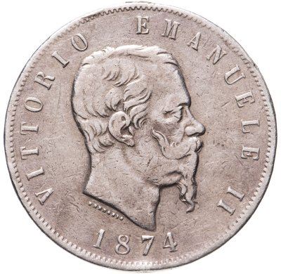 купить Италия 5 лир 1874