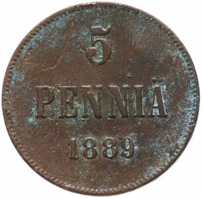 купить 5 пенни 1889, для Финляндии