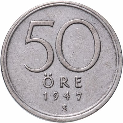 купить Швеция 50 эре (ore) 1947 "SVERIGE" на аверсе