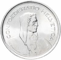 Купить Швейцария 5 франков 1969