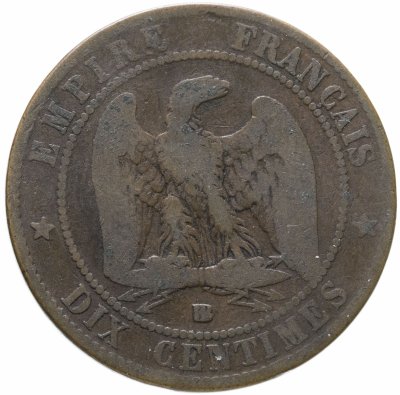 купить Франция 10 сантимов 1856(BB)