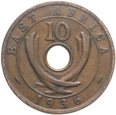 купить Британская Восточная Африка 10 центов 1936