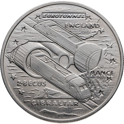 купить Гибралтар 2.8 экю (ecus) 1993 Евротоннель