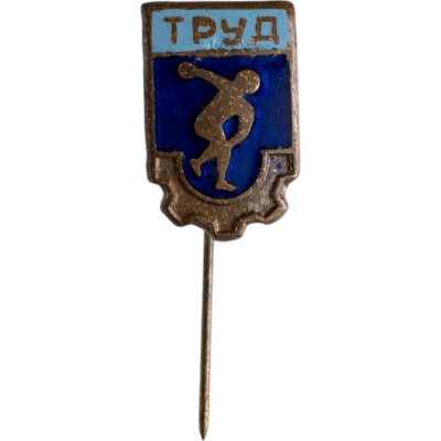 купить Членский фрачный нагрудный знак ДСО "Труд", латунь, эмаль, иголка, СССР, 1950-1960 гг.