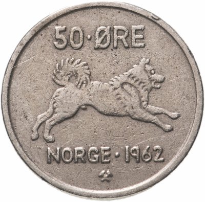 купить Норвегия 50 эре (ore) 1958-1973, случайная дата