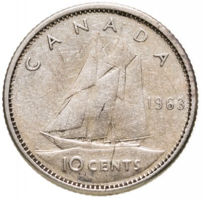 купить Канада 10 центов (cents) 1963