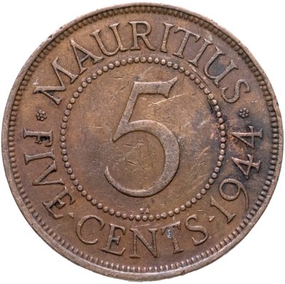 купить Маврикий 5 центов (cents) 1944