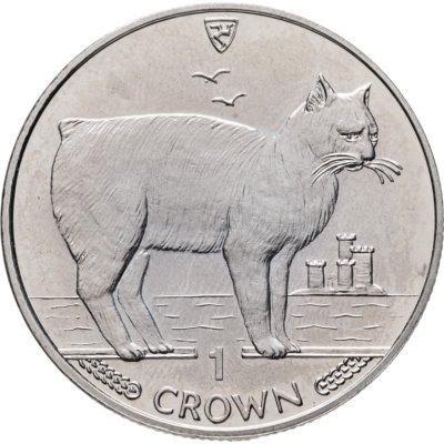купить Остров Мэн 1 крона (crown) 1988 "Мэнкс (мэнская бесхвостая кошка)"